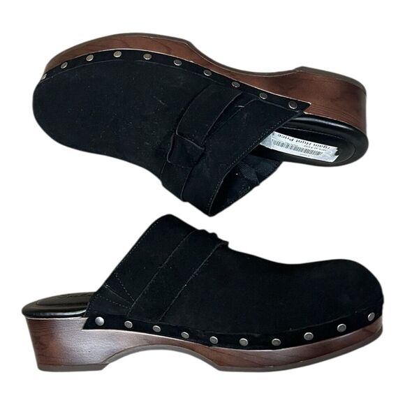 Splendid Black Leather Studded Olive Clogs 8.5 - Picture 1 of 6